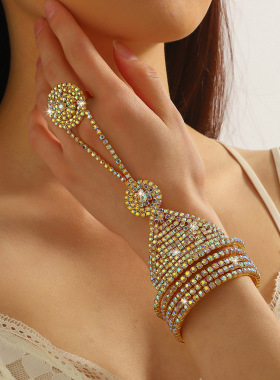 MYYA时尚多层水钻连指手链女 拉丁舞肚皮舞交谊舞国标舞手链手镯