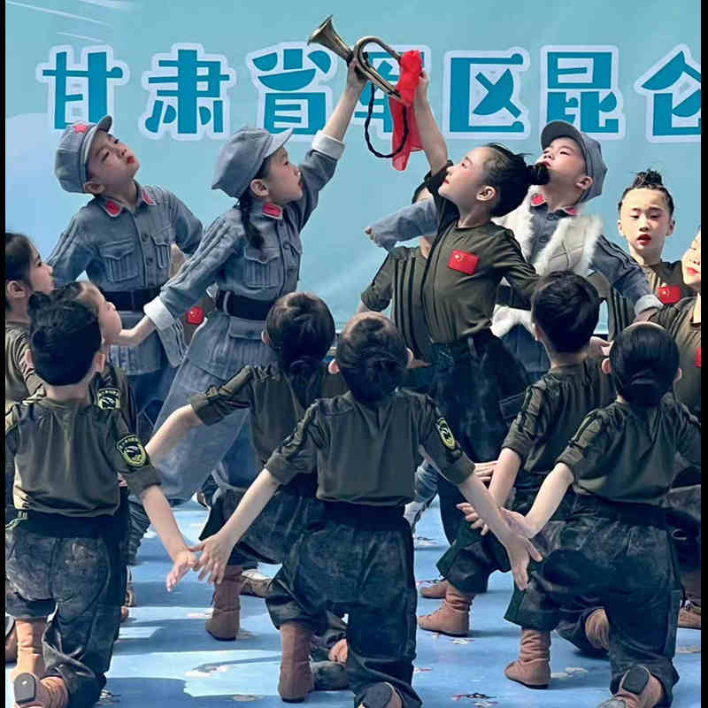 第十二届小荷风采小号手演出服幼儿男女迷彩表演服兵娃娃舞蹈服装