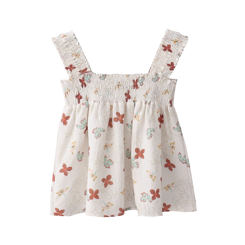 duform自制日系甜美减龄小碎花宽松显瘦娃娃款抹胸式吊带背心上衣