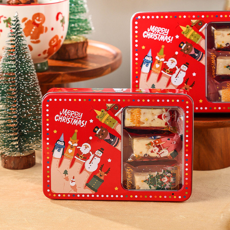 圣诞马口铁糖果包装盒子烘焙雪花酥礼物开窗手提礼盒金属罐子,节庆用品/礼品,糖盒/糖盒配件,淘宝优惠券,粉丝福利购,淘宝优惠卷