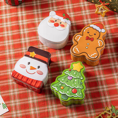 圣诞节卡通异形点心铁盒