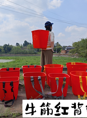 农用塑料背篼不漏水成人胶背篓仿竹编背筐采蘑菇赶集买菜水果背粮