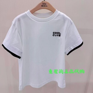 littlemoco国内代购26年秋款男女童撞色短袖短袖T恤KBF3TEE038