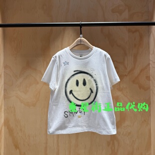 little moco专柜正品26年春款男女童笑脸短袖T恤KBF1TEET14奥