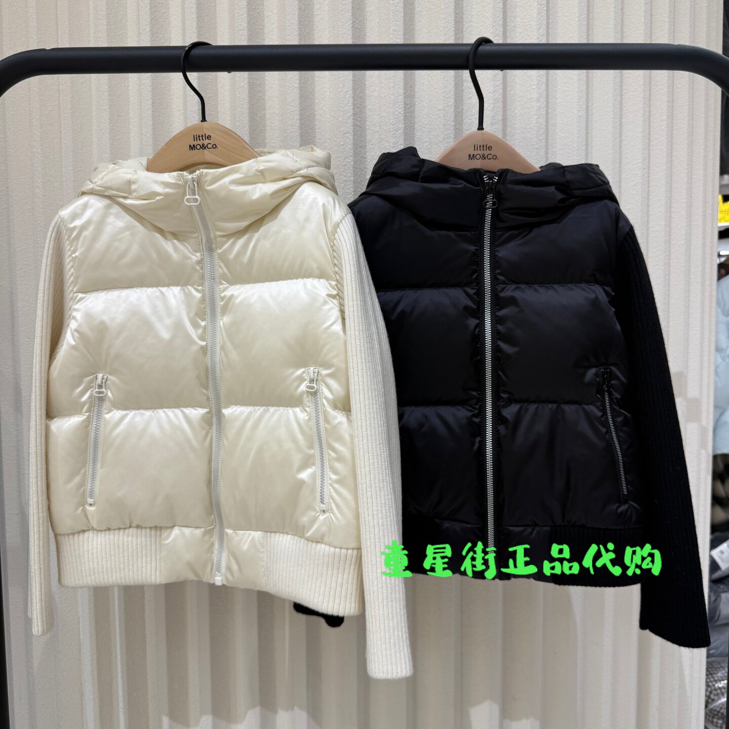 littlemoco国内代购26年冬男女童拼接羽绒服外套KBF4EINT13