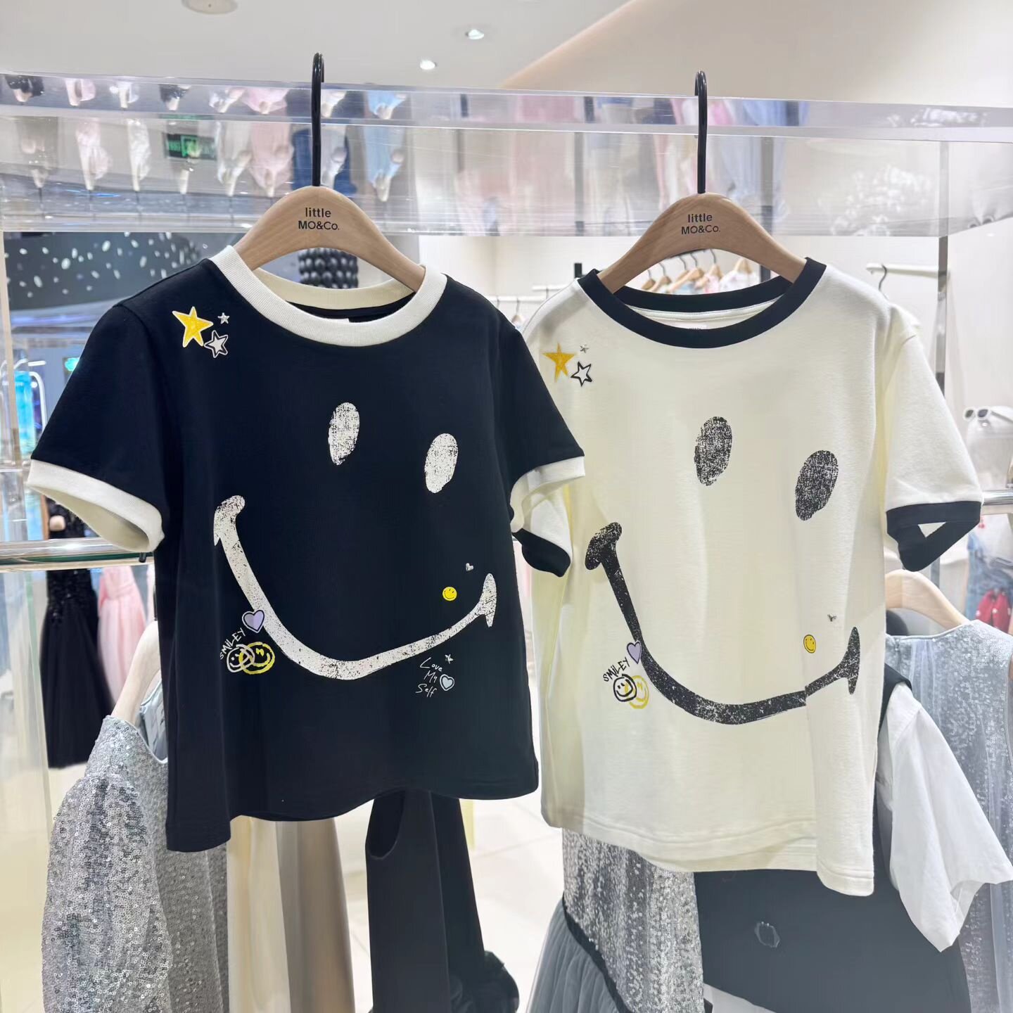 littlemoco国内代购26年春款男女童笑脸短袖T恤KBF1TEE031