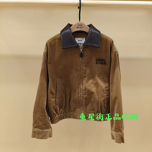 littlemoco国内代购26年秋款男女童皮领短款夹克外套KBF3JKT039