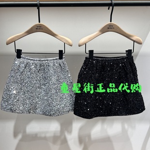 littlemoco专柜正品 25年秋女童珠片半身裙洋气短裙KBE3SKT018