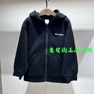 little moco专柜25年冬款新品男女童加绒卫衣外套KBE4JKT014