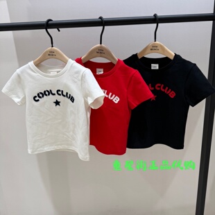littlemoco国内代购26年夏款女童圆领字母印花短袖T恤KBF2TEE029