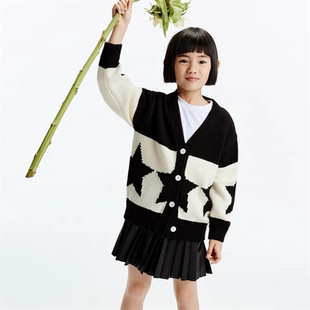 little moco专柜正品24年秋男女童毛衣针织开衫外套3CAR010