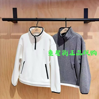 little moco专柜正品25冬款男女童立领长袖半开襟卫衣KBE4TOP001