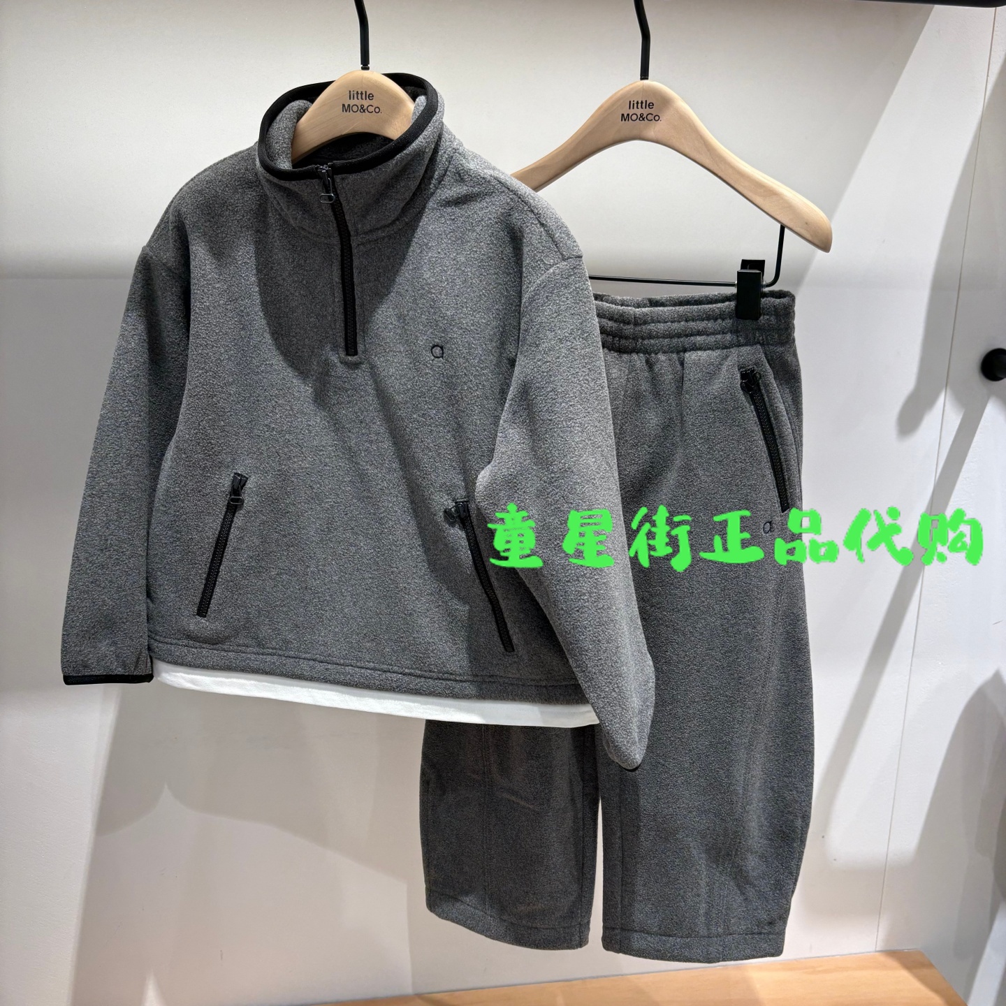 little moco专柜正品25冬款男女童立领长袖半开襟上衣KBE4TOP006