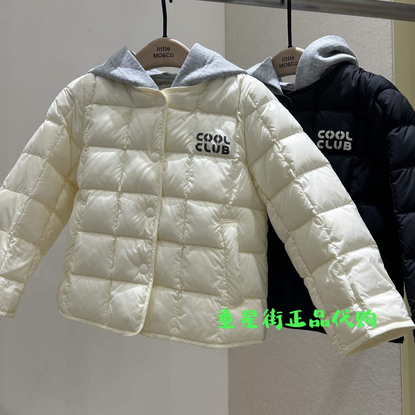 littlemoco国内代购26年冬款男女童连帽轻薄鹅绒服外套KBF4EIN037