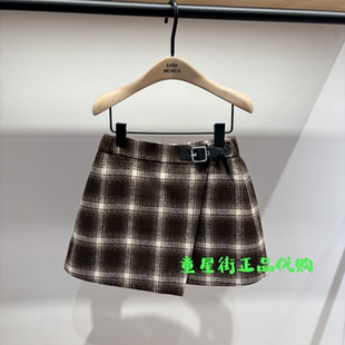 little moco专柜正品26年春女童学院风格子短裙半身裙KBF1SKT008
