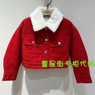 little moco专柜正品25年春女童毛领牛仔外套半裙套装KBE1JKT007