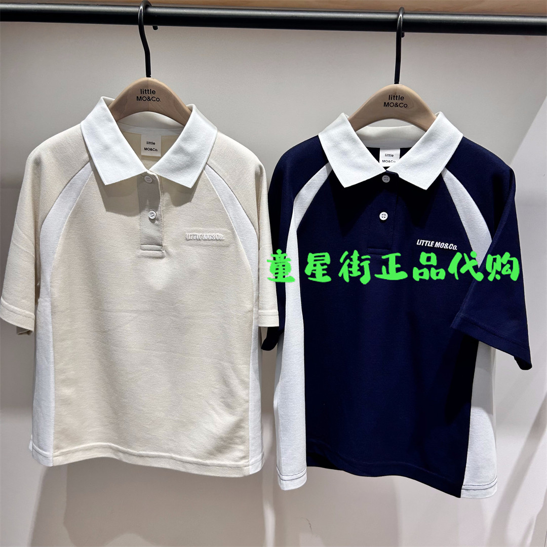 littlemoco专柜正品25年夏男女童亲子POLO领短袖上衣KBE2TOP011