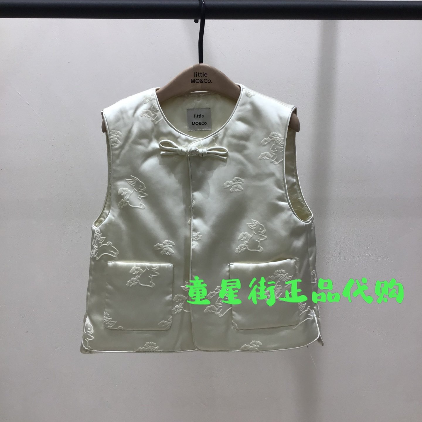 littlemoco专柜正品25年秋女童棉服中式盘扣无袖棉马甲KBE3QJK003