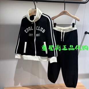 little moco专柜正品25年冬款男女童立领加绒休闲套装KBE4SUT006
