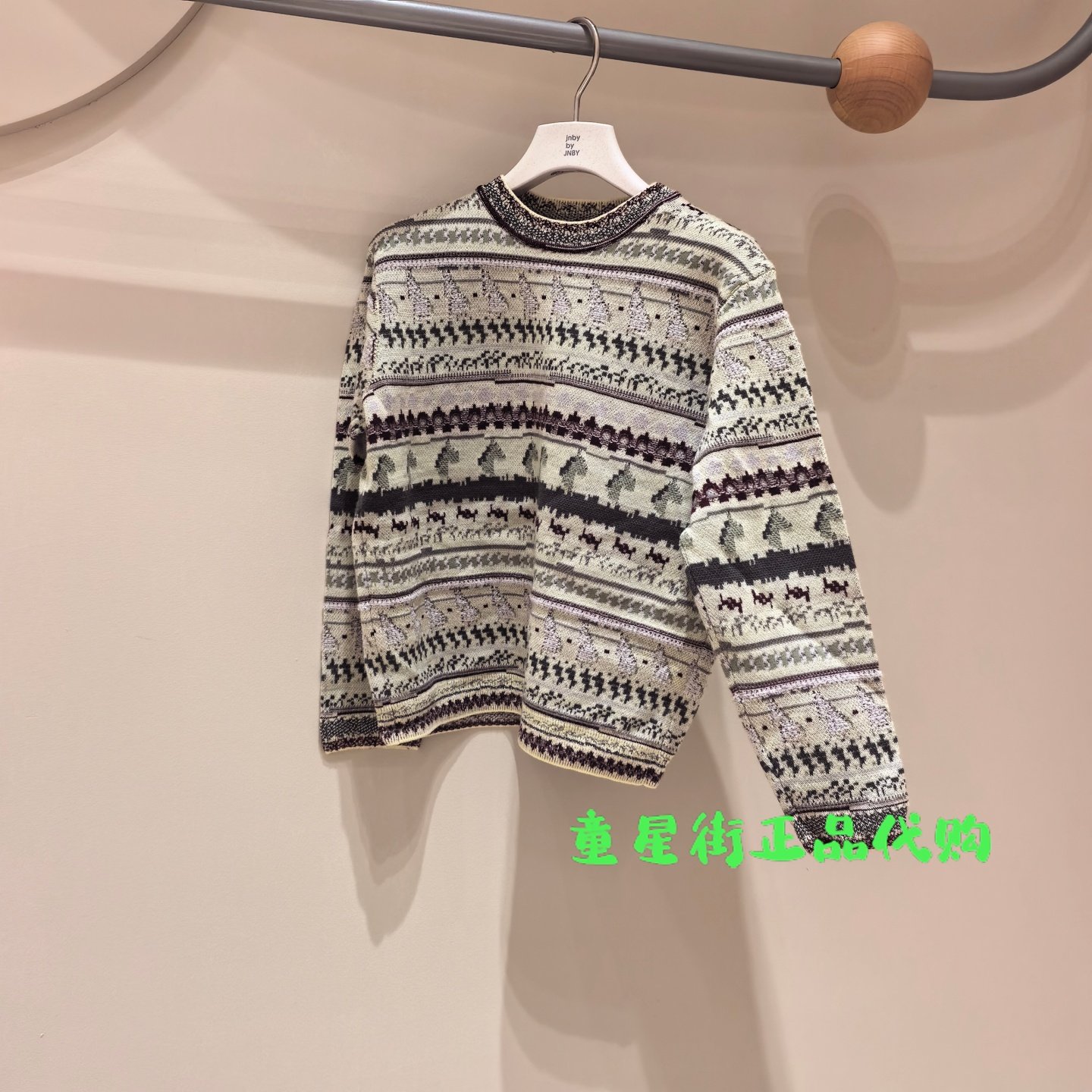 小江南童装正品2026春款男女童花纹套头针织衫毛衣1Q1312060