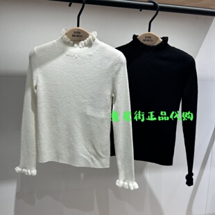 little moco专柜正品25年冬女童半高领花边针织打底衫KBE4SWT023