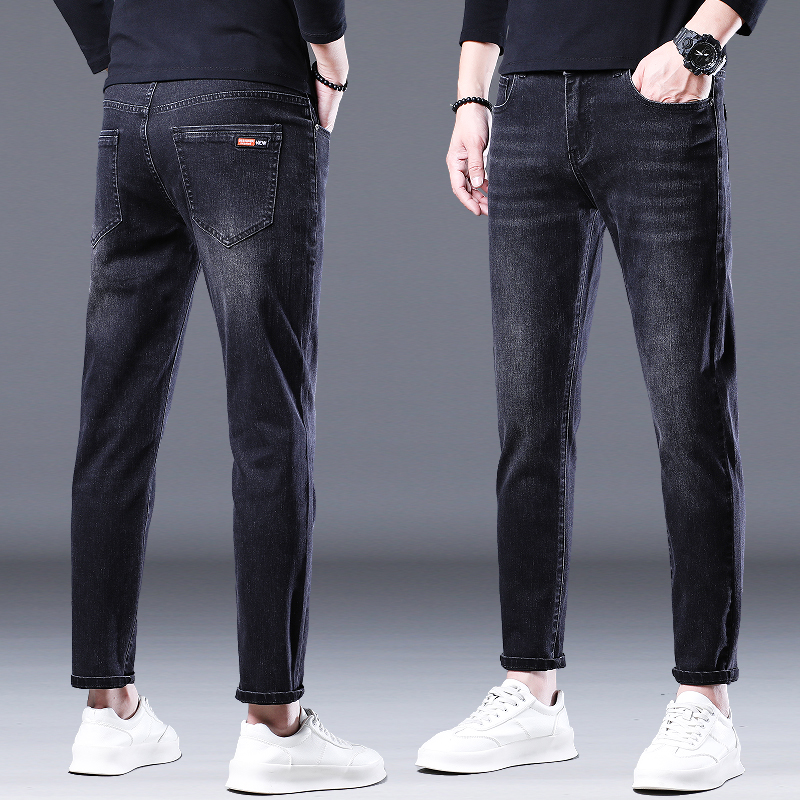 素帅九分牛仔裤黑色新款促销活动