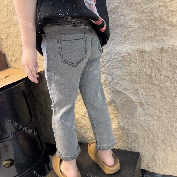 女童弹力百搭牛仔裤春秋