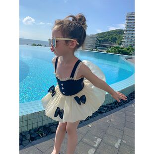 女童连体泳装 网红洋气女宝宝可爱蕾丝公主风游泳衣韩国潮 2026新款