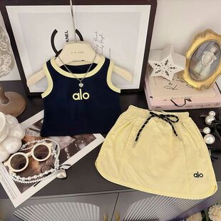女童套装夏装2026新款洋气儿童无袖背心夏季女孩时髦半身裙两件套