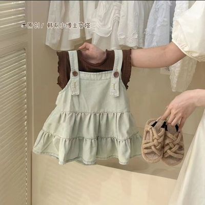 女童背带连衣裙套装夏装新款