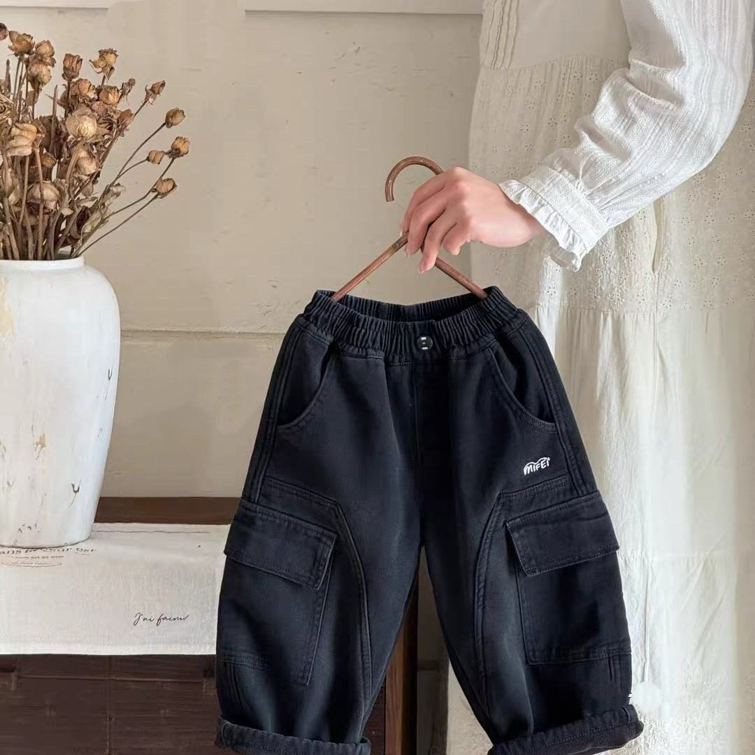 男童加绒牛仔裤新款冬季儿童宽松加厚保暖一体绒工装休闲裤潮,童装/婴儿装/亲子装,儿童牛仔裤,淘宝优惠券,粉丝福利购,淘宝优惠卷