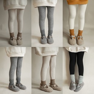 女童新款秋冬季洋气打底裤儿童休闲裤子女宝宝保暖修身长裤外穿