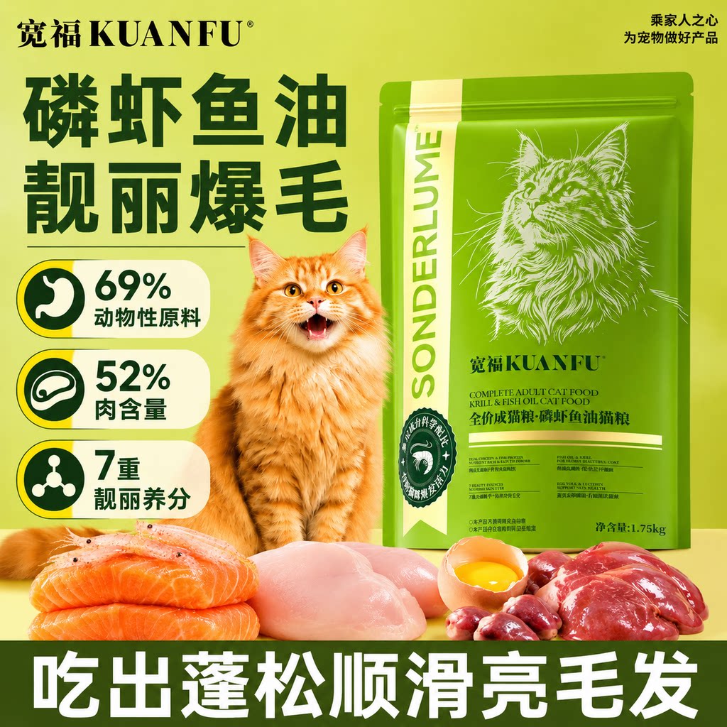 宽福鱼油猫粮⭐长肉美毛少生病图片