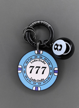 幸运陶瓷筹码牌好运创意汽车钥匙扣挂件男包饰圈环情侣高级感礼品