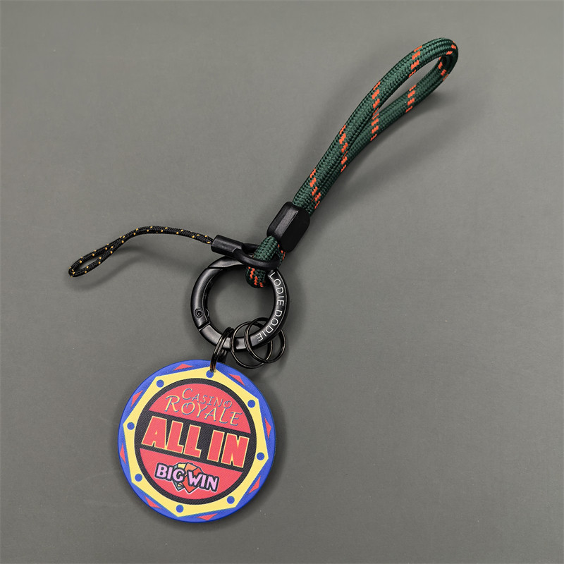 ALLIN新款好运筹码挂件包汽车钥匙扣圈环高级感情侣车钥匙链挂绳