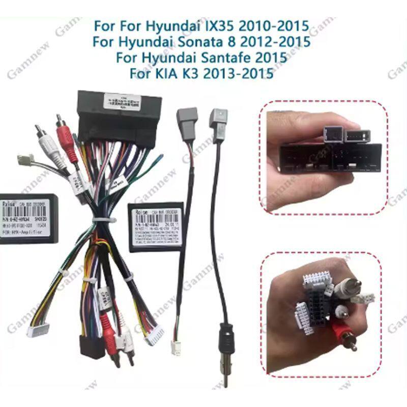 For Hyundai IX35 Sonata 8 Santafe Kia K3安卓大屏导航线协议盒