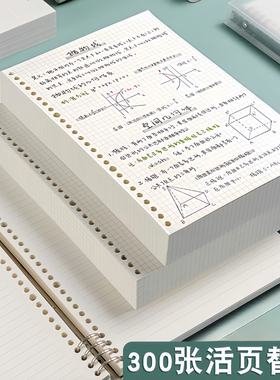 B5活页纸A4活页芯A5活页本可拆卸活页笔记本子26孔替芯方格空白内页30孔活页夹本子20孔替芯横线方格英语
