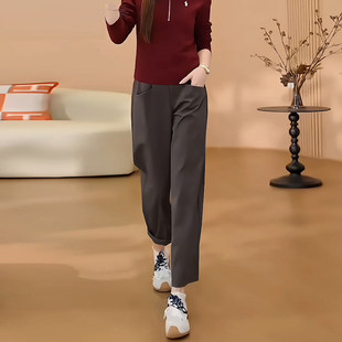 2026年秋冬季加绒加厚生态棉不皱不鼓包透气舒适休闲时尚弯刀裤