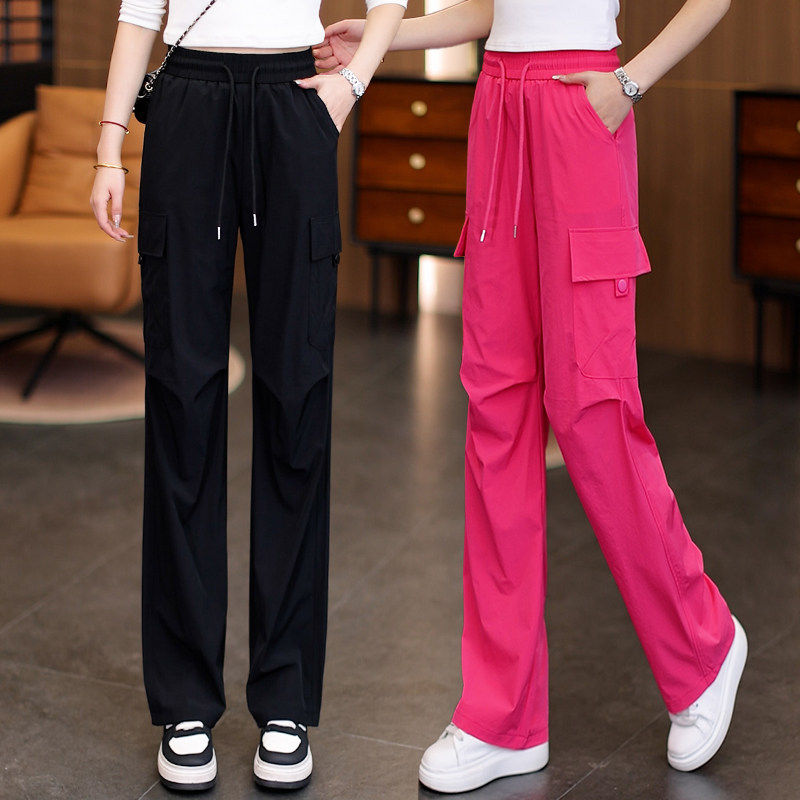 速干工装裤女夏季薄款2026新款美式休闲运动裤女多口袋直筒登山裤,女装/女士精品,大码裤装,淘宝优惠券,粉丝福利购,淘宝优惠卷