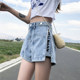 女夏宽松2026新款 韩版 时尚 牛仔短裤 薄款 网红ins超火直筒显瘦高腰