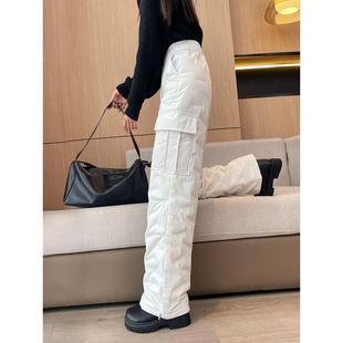白色工装羽绒裤女外穿棉裤女款冬季2025新款零下40度雪地裤子