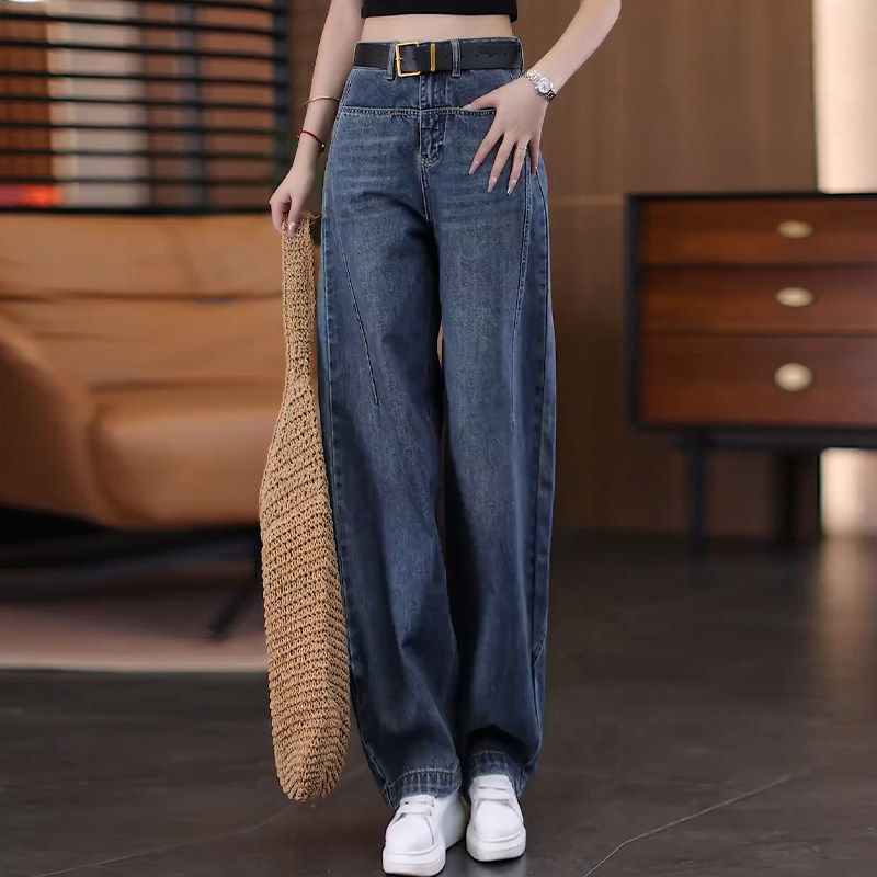 加绒爆款牛仔弯刀裤女2026新款女士裤子高腰直筒裤春秋宽松阔腿裤,女装/女士精品,牛仔裤,淘宝优惠券,粉丝福利购,淘宝优惠卷