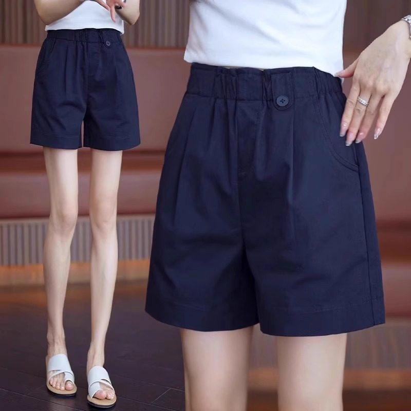 藏青色五分短裤女夏季薄款2025新款高腰外穿宽松a字显瘦阔腿裤子,女装/女士精品,休闲裤,淘宝优惠券,粉丝福利购,淘宝优惠卷