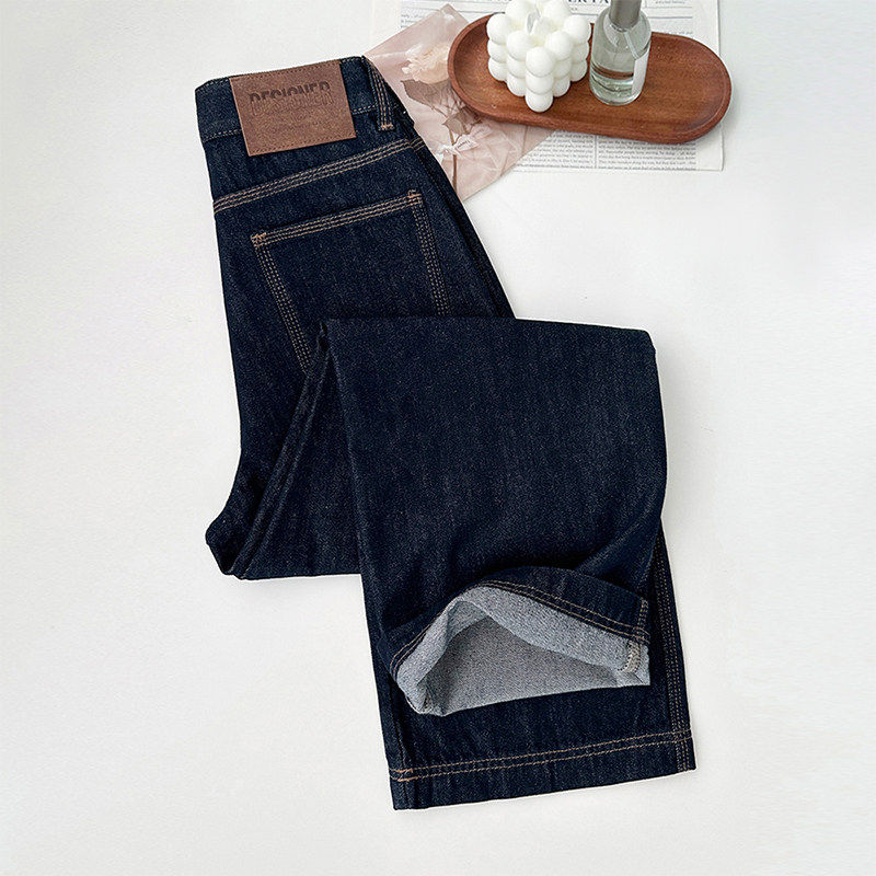 丹宁蓝直筒牛仔裤女春秋冬2026新款高腰宽松显瘦加绒窄版阔腿裤子,女装/女士精品,大码裤装,淘宝优惠券,粉丝福利购,淘宝优惠卷