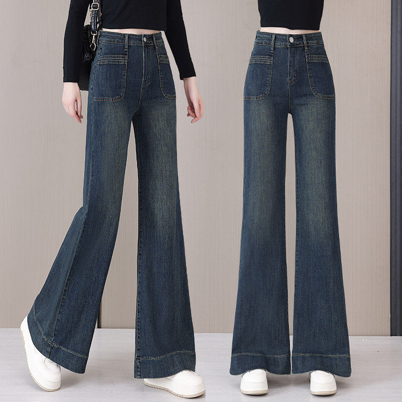 复古微喇牛仔裤女春秋冬2026新款高腰显瘦阔腿裤爆款加绒喇叭裤子,女装/女士精品,真丝上装,淘宝优惠券,粉丝福利购,淘宝优惠卷