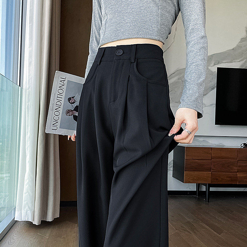 黑色西装裤高级感垂感2026年新款山本裤子小个子休闲阔腿裤女春秋,女装/女士精品,休闲裤,淘宝优惠券,粉丝福利购,淘宝优惠卷
