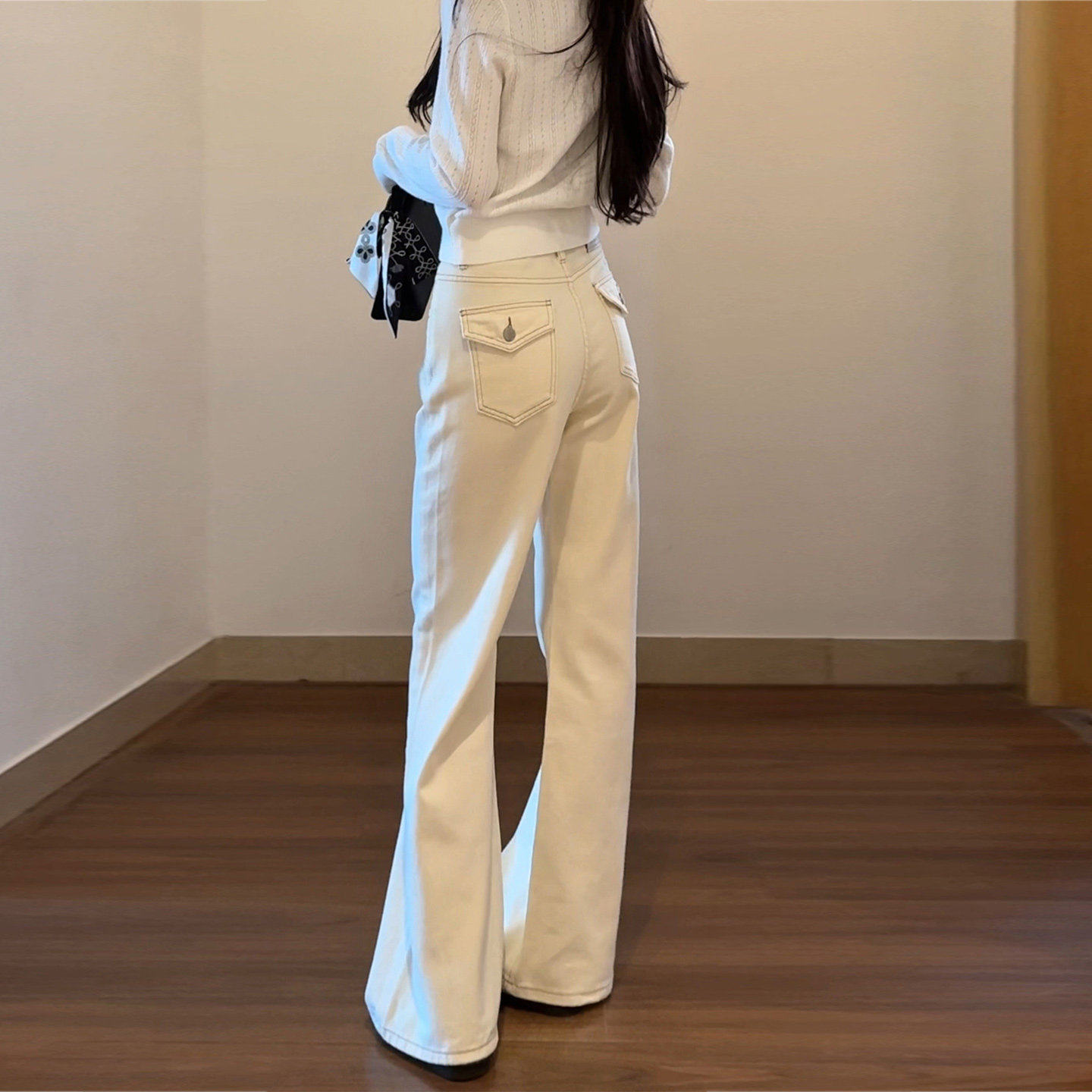 白色高腰直筒牛仔裤女士2026新款裤子小个子显瘦垂感超好看阔腿裤,女装/女士精品,牛仔裤,淘宝优惠券,粉丝福利购,淘宝优惠卷