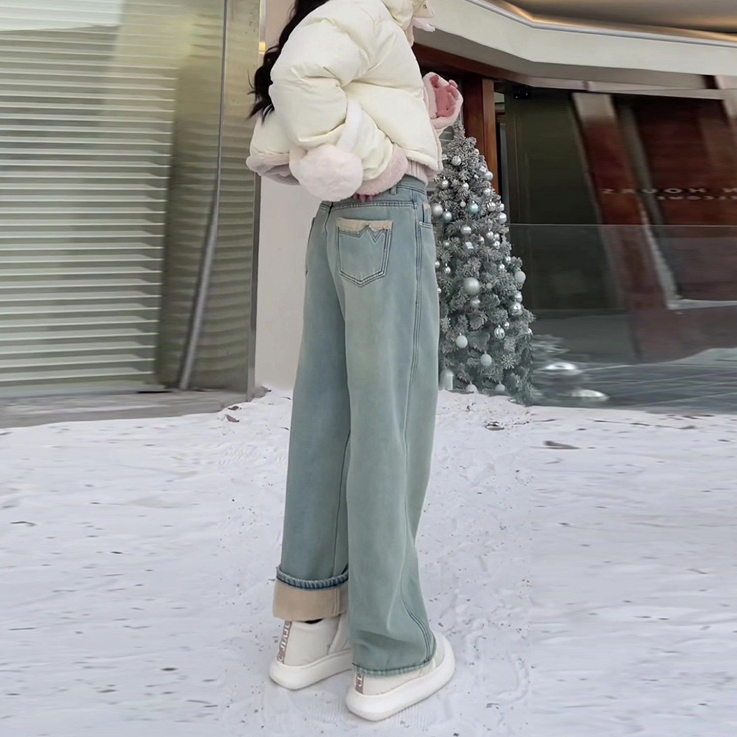 浅蓝色加厚绒牛仔裤2026新款女冬季高腰宽松显瘦垂感直筒大码裤子,女装/女士精品,牛仔裤,淘宝优惠券,粉丝福利购,淘宝优惠卷