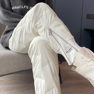 白色羽绒裤女外穿棉裤女款冬季2025新款东北零下40度极寒雪地裤子
