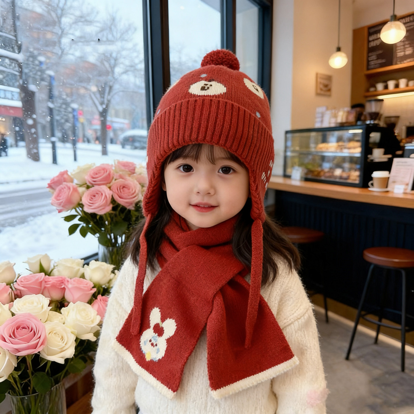 宝宝帽子儿童针织帽围巾套装秋冬保暖毛线帽男女童可爱超萌护耳帽,童装/婴儿装/亲子装,帽子,淘宝优惠券,粉丝福利购,淘宝优惠卷